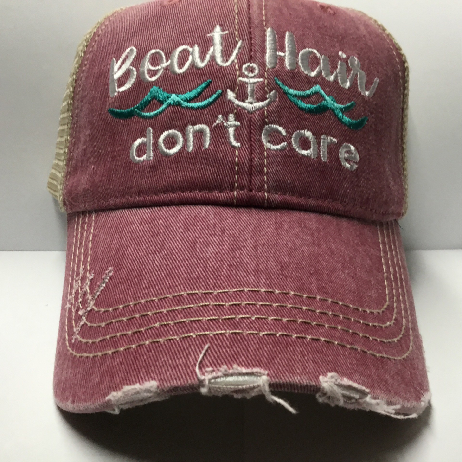 KATYDID Boat Hair Don’t Care Baseball Cap Stylish Cute Sun Hat Trucker Hat for Women 